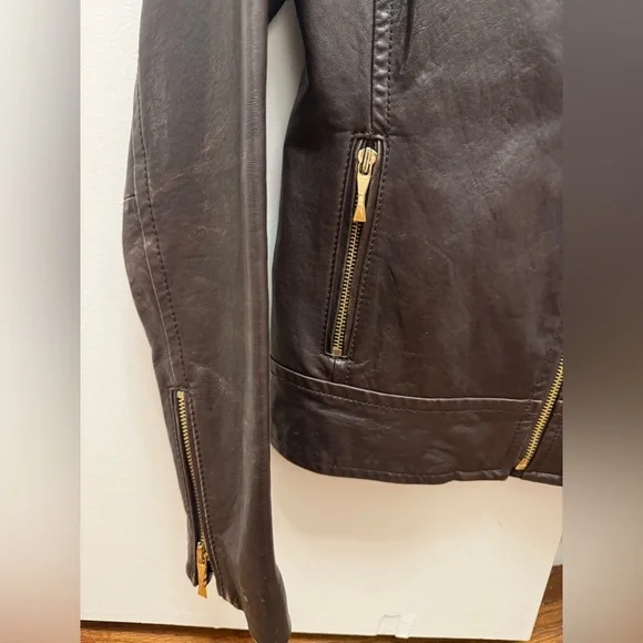Kate Spade brown leather jacket
